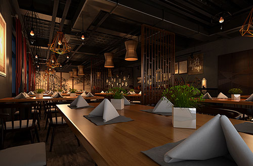 汉中简约大气中式风格餐厅设计装修效果图