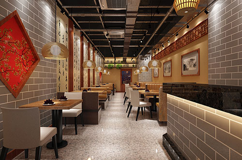 汉中传统中式餐厅餐馆装修设计效果图