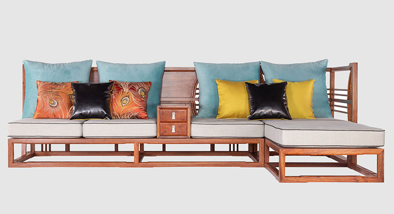 汉中中式家居装修实木沙发组合家具效果图